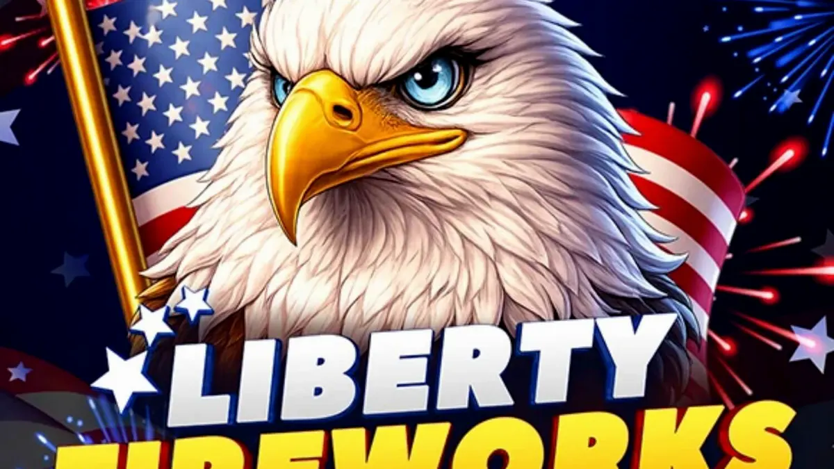Giao diện trò chơi Liberty Fireworks 3 Pots với phong cách lễ hội rực rỡ